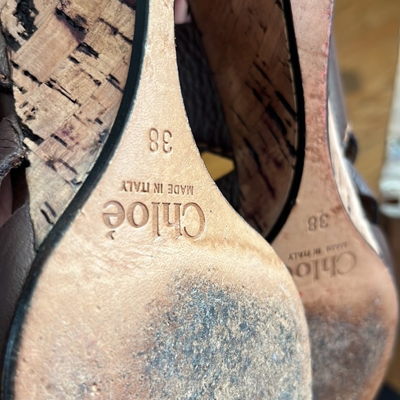 Chloe Ankle Strap  Cork Wedge Sandals - Picture 4 of 6